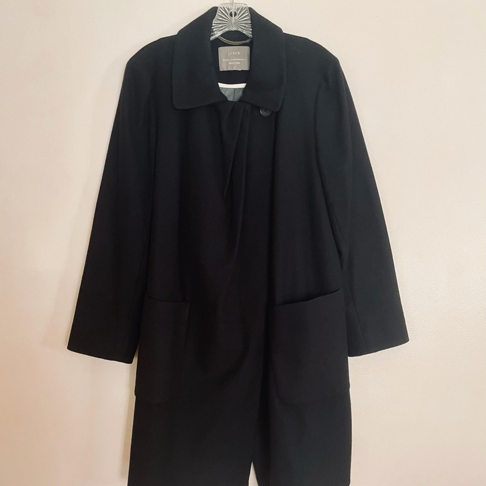 J.CREW Black Wool Cashmere by Nello Gori Coat
